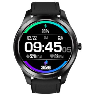 Bakeey W1 HD ecran Multi UI affichage bracelet pression arterielle moniteur d'oxygene previsions meteo montre intelligente - Noir