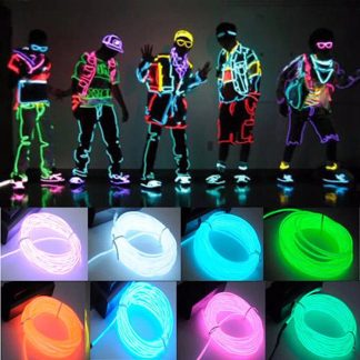 Lueur EL fil ceble LED neon Halloween noel danse fete bricolage costumes vetements lumineux voiture lumiere decoration vetements boule Rave 1 m/3 m/5 m - 1m Jaune