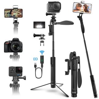 ELEGIANT EGS-07 Bluetooth Selfie Stick Trepied 360 e Balance Poignee avec Telecommande pour Smartphone pour Gopro Insta360 Sport Camera DSLR Cam