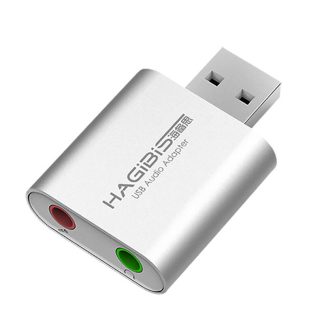 Hagibis MA11 carte son USB vers prise 3.5mm adaptateur d'interface Audio externe Microphone casque carte son pour ordinateur portable - Blanc