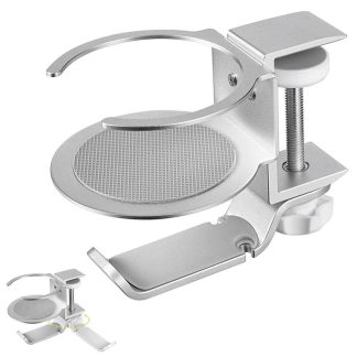 Support de casque de jeu PC 2 en 1 360 support de verre pour casque rotatif support de crochet mural pour ecouteurs de support d'affichage pour casques de jeu - Noir