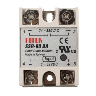 3Pcs 80A SSR-80DA Module de relais e semi-conducteurs DC e AC 24V-380V Sortie