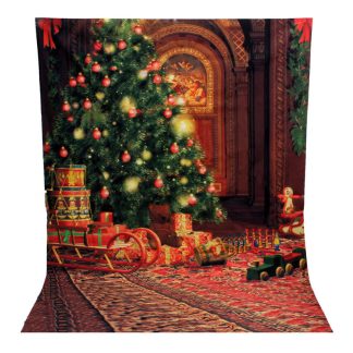 5x7FT vinyle arbre de noel cadeau ours photographie toile de fond fond studio prop