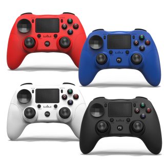 Contreleur de jeu sans fil bluetooth 4.0 manette de jeu somatosensorielle e six axes e double vibration pour console de jeu PS4 telephone portable Android - Noir