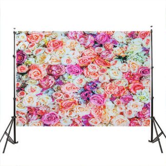 3x5FT 5x7FT Vinyle Fleur Rose Mur Photographie Toile de Fond Fond Studio Prop - 1.5x2.1m
