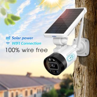 OUERTECH 1080P 2MP solaire sans fil Batterie camera WIFI securite exterieure camera IP Alexa Cloud IP66 Surveillance CCTV etanche