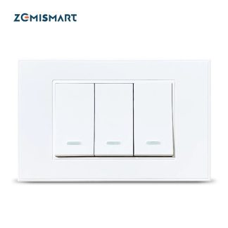 Zemismart 220-240V Smart Tuya ZB pas de commutateur e bouton-poussoir neutre 1/2/3 Gangs Smart Life Smartthings App Alexa Google Home - 1 gang blanc