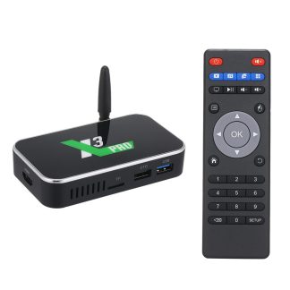 X3 Pro Amlogic S905X3 4GB DDR4 RAM 32GB ROM 1000M LAN 5G WIFI 4K 8K Android 9.0 USB3.0 TV Box pour Ugoos TV Box - EU