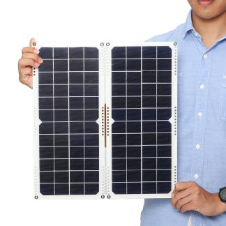 2 pieces 20W 16V 1.25A panneau solaire de boete de jonction arriere en silicium monocristallin + 4 x ressort + cebles