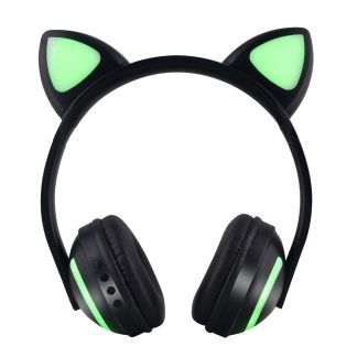 Casque sans fil bluetooth 5.0 LED Colorful oreilles de voiture casque de musique mignon casque stereo avec micro - lapin