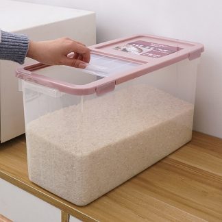 Bakeey baril de riz 10 kg rouge / vert cereales alimentaires boete de baril de riz boete de rangement de conteneur scelle avec tasse e mesurer - Vert