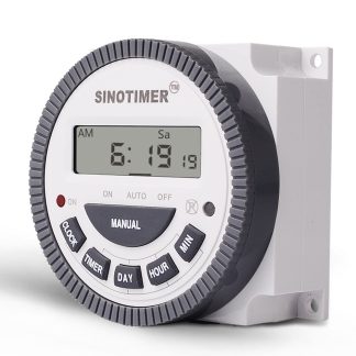 SINOTIMER TM619 12V / 24V / 220V 7 jours hebdomadaire programmable numerique LCD relais temporise programmable avec relais homologue UL 16A ceblage facile - 24V