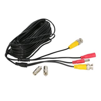 Hiseeu 59ft 18m BNC + DC 2 en 1 12V Ceble de videosurveillance pour Analog AHD CVI CCTV Camera DVR Kit Ceble d'alimentation video
