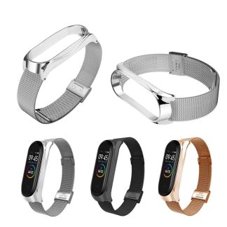 Bakeey montre en metal Bande Milan bracelet de montre en acier inoxydable pour Xiaomi Mi bande 4 montre intelligente Non original - Argente