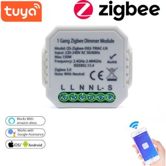 Module intelligent de modification de maison intelligente de commutateur de gradation de la solution 1Gang ZB de 220-240V Tuya - zigbee-d02-1c-ln