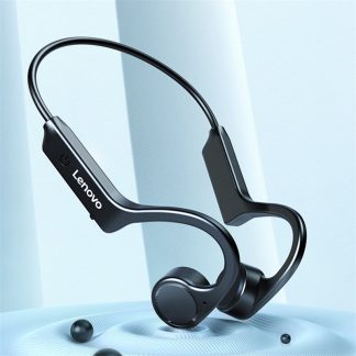 Lenovo X4 Conduction osseuse bluetooth 5.0 ecouteurs casque sans fil Vibration Sport stable en cours d'execution IP56 casque etanche avec micro - Noir