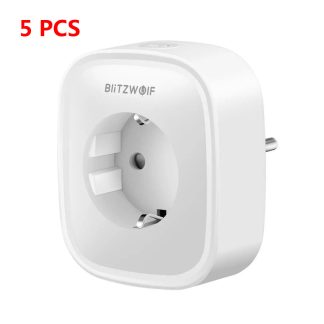 ?5PCS? BlitzWolfe BW-SHP2 16A prise WIFI intelligente 220V prise EU fonctionne avec Amazon Alexa Assistant Google Compatible avec l'application BlitzWolf Tuya