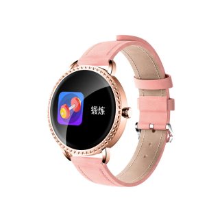 Bakeey H7 Moniteur d'oxygene de pression arterielle de frequence cardiaque Mode Femme Crystal Smart Watch - Blanc