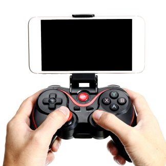 Contreleur de jeu de manette de jeu sans fil bluetooth T3 pour iOS Android telephone portable tablette PC VR lunettes jeux pour TV Box - Noir