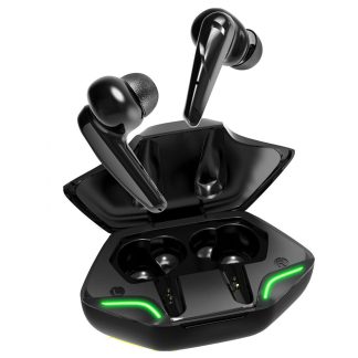 XMOWI TWS Bluetooth ecouteurs Gaming ecouteurs 65ms Faible Latence Stereo eclairage Sports ecouteurs Casque avec Micro - Noir