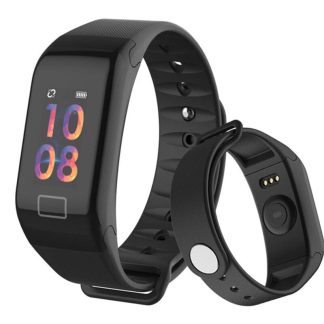 XANESe F1 Bracelet d'exercice pour moniteur de remise en forme etanche avec ecran tactile OLED de 0,96 '' Mi Bande - Rouge
