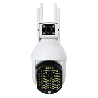 1080P sans fil Wifi IP double objectif camera de securite intelligente CCTV HD 72Pcs LED IR camera - Prise UE