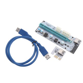USB3.0 PCI-E 1x e 16 x SATA + 4P + 6P Extender Riser Card Adapter Ceble d'alimentation Miner