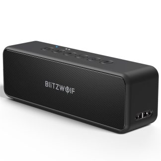 Haut-parleur sans fil BlitzWolfe BW-WA4 30W Haut-parleur Bluetooth portable Double pilotes Basse TWS Stereo IPX6 Carte TF etanche AUX Haut-parleur exterieur - Noir