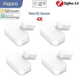 [4PCS] Aqara E1 Capteur de fenetre et de porte Zigbee 3.0 Telecommande sans fil Smart Home Kit Alarme e distance Eco-System Fonctionne avec Homekit et Mi Home APP