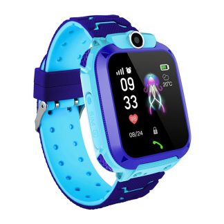 1.96in ecran tactile SOS camera d'appel en ligne enfants montre intelligente etanche Fitness Tracker Bracelet de sport - Bleu
