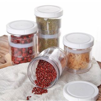 Presse Cereale Boete De Rangement Sous Vide Reservoir Cuisine Nourriture Grain Conteneur Distributeur