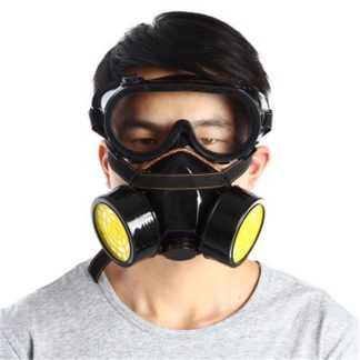Double Filtre Protection Masque Masque Filtre Respirateur Chimique Masque pour Feu Auto-assistance Protection