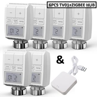 TV01 Tuya ZigBee3.0 actionneur de vanne de radiateur thermostatique WIFI intelligent regulateur de temperature Programmable TRV Alexa Tuya Assistant Google - contreleur de vanne