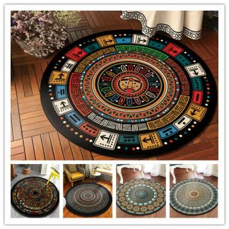 Tapis De Style Ethnique Tapis De Tapis Rond Mandala - Type A