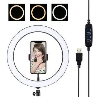 PULUZ PU407 12 pouces 3200K-6500K Dimmable LED anneau lumineux video avec clip de telephone pour Selfie Vlog Tik Tok Youtube Live Streaming