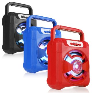 Portable AS101 bluetooth LED Light Hifi Speaker Haut-parleur exterieur Support AUX USB TF FM - Noir