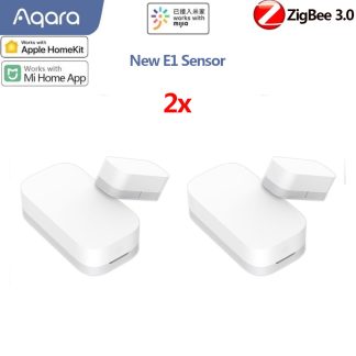 [2PCS] Aqara E1 Capteur de fenetre et de porte Zigbee 3.0 Telecommande sans fil Smart Home Kit d'alarme e distance Eco-System Fonctionne avec Homekit et Mi Home APP