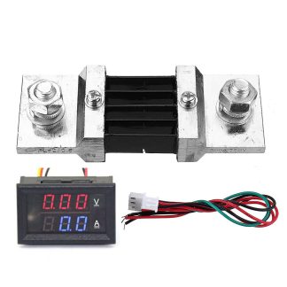 Le metre actuel de panneau de tension de tension de CC 0-300V 500A Digital rouge rouge double le voltmetre LED amperemetre avec le shunt de 500A / 75mV