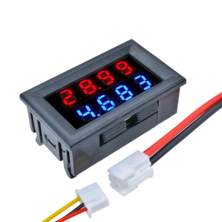 3pcs DC 200V 10A 0.28 Pouce Mini Voltmetre Numerique Amperemetre 4 Bit 5 Fils Tension Courant Metre avec LED Double Affichage