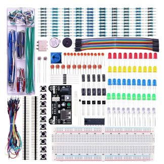 Kit d'amusement electronique de mise e niveau Aoqdqdqde avec module d'alimentation, potentiometre, platine de jonction 830 pour Arduino Raspberry Pi, STM32