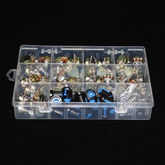 45 pieces WH148 B1K/5K/10K/20K/50K/100K/500K/1M Kit potentiometre simple ecrou d'arbre avec bouton + boete