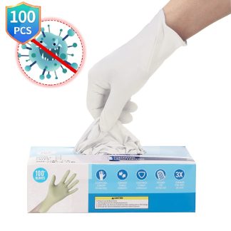 100 pieces gants jetables en nitrile sans poudre en caoutchouc sans latex gants steriles pour pique-nique hygiene alimentaire nettoyage de la maison - Bleu m