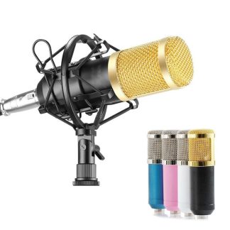 BM800 Microphone e condensateur professionnel Diffusion Studio Microphone chant Microphone Enregistrement audio - Blanc