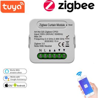 AC100-240V Tuya Smart Home ZB Module de commutateur de rideau APP telecommande minuterie dispositif marche-arret fonctionne avec Alexa Google Home