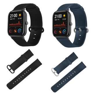 Bakeey Montre en cuir couleur double face Bande pour Amazfit GTS Smart Watch - Bleu