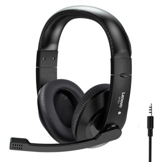 Lenovo P775 + 3.5mm casque de jeu filaire 40mm dynamique HIFI reduction du bruit sur l'oreille casque avec micro pour telephone portable - Noir