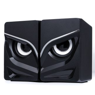 SADA Mini Stereo Bass Colorful Haut-parleur d'ordinateur de bureau Alimentation USB Haut-parleur filaire - Noir