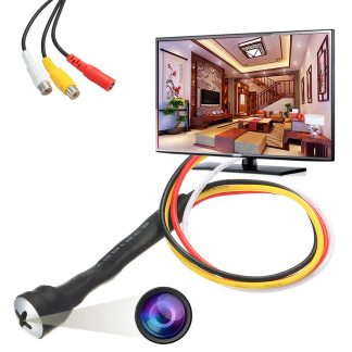 Mini camera cachee HD 800TVL couleur CCTV vis stenope 3.7mm lentille video Audio bricolage