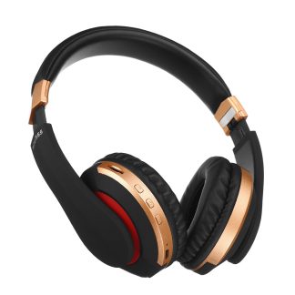 [Bluetooth 5.0] Casque Steteo avec micro pour casque sans fil portable pliable radio FM - Orange