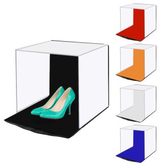 PULUZ PU5140 Photo Softbox 40cm studio pliant portable tirant des kits de boete de tente avec 5 couleurs Backdrop